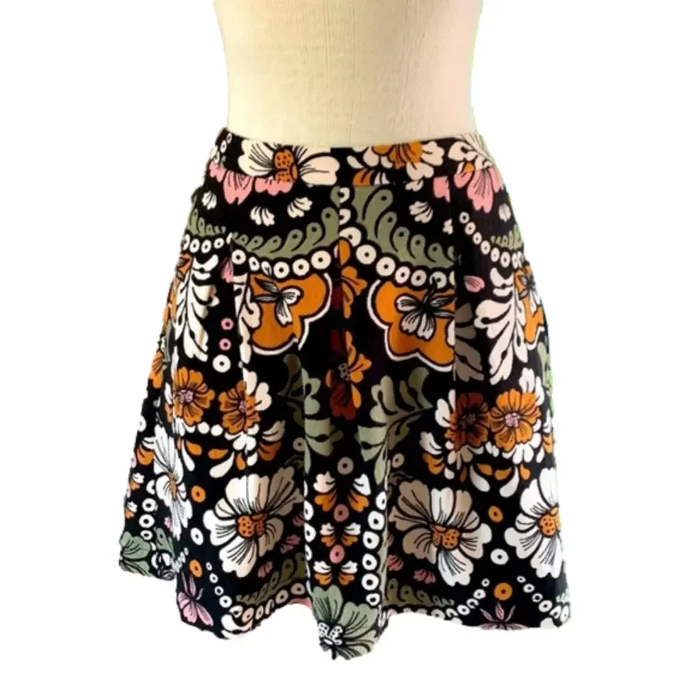 H&M sz 6 boho floral skater skirt